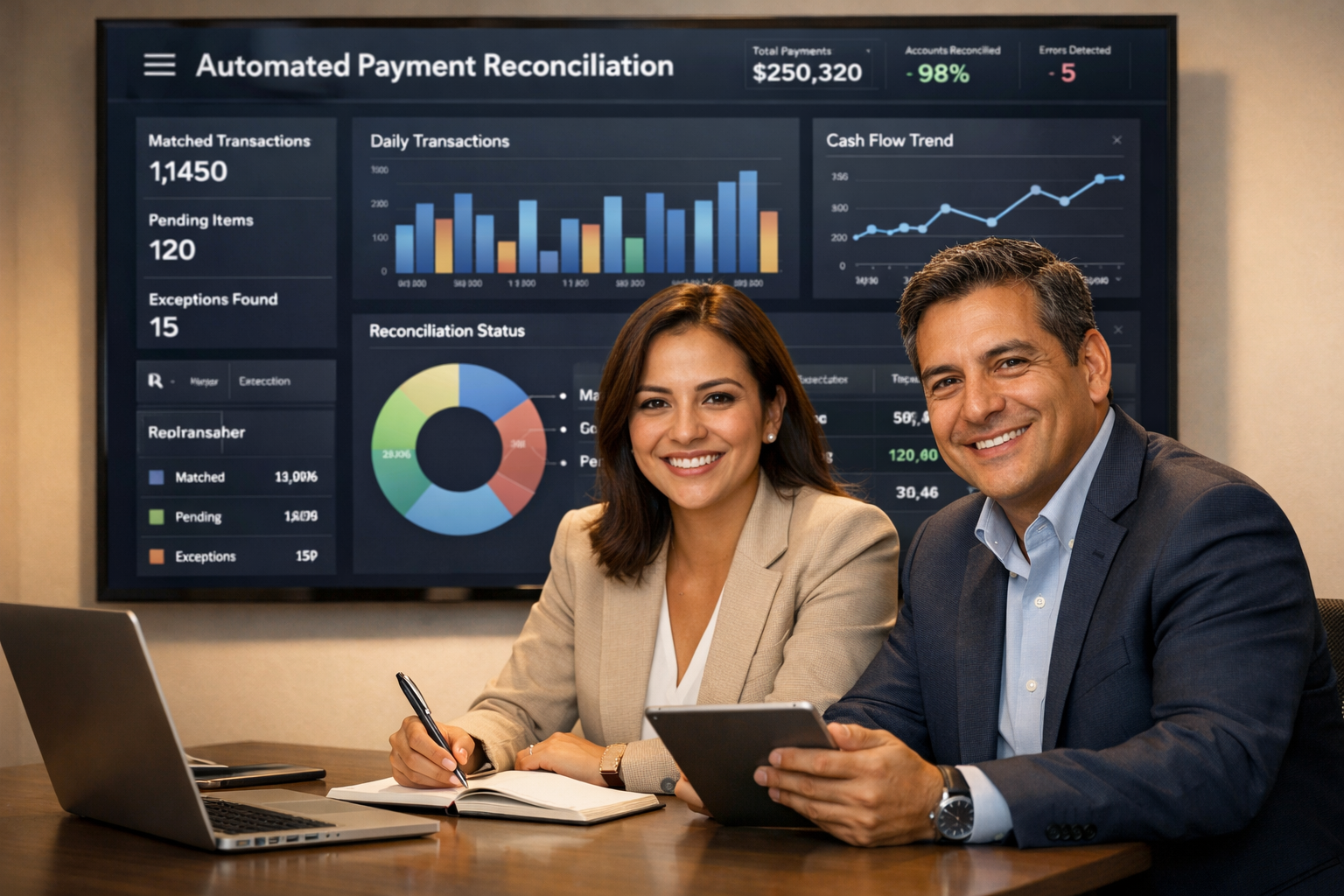 Conciliación manual vs automatizada con software financiero automatizado mostrando conciliación en tiempo real y control de pagos