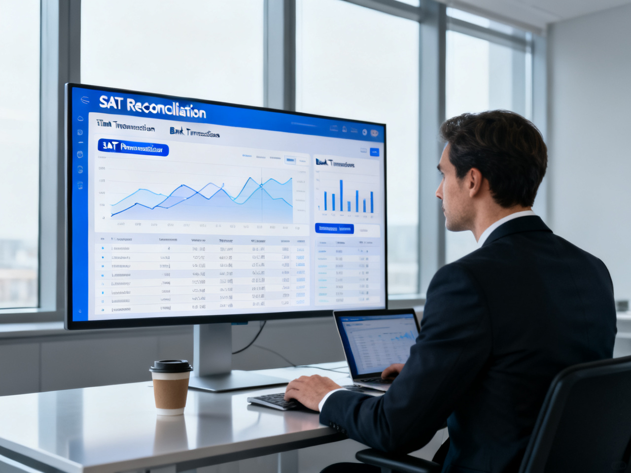 conciliación SAT y bancos automatizada con dashboard financiero en tiempo real mostrando control del flujo y cumplimiento fiscal